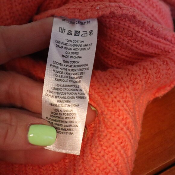 French Connection Cotton Sweater- CORAL- Large - Picture 5 of 5